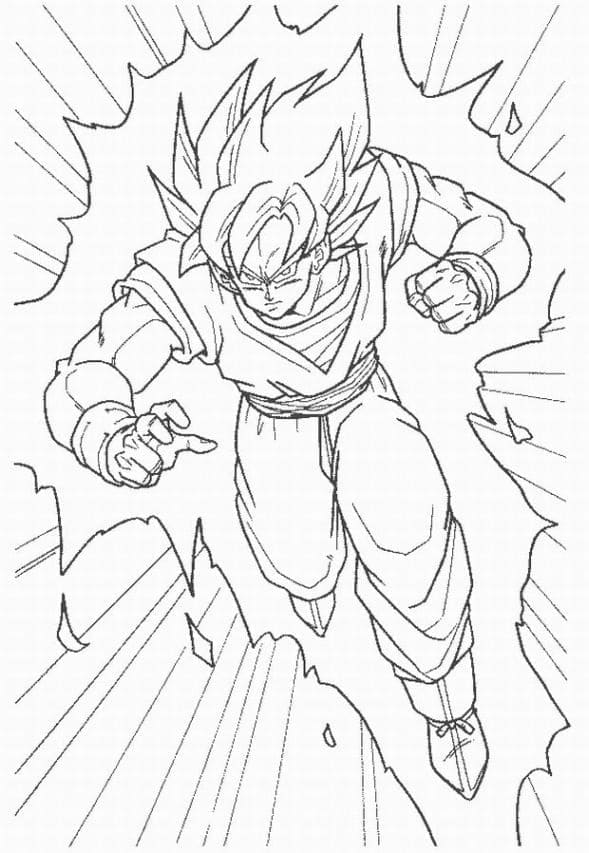 Utrolig Son Goku fargelegging