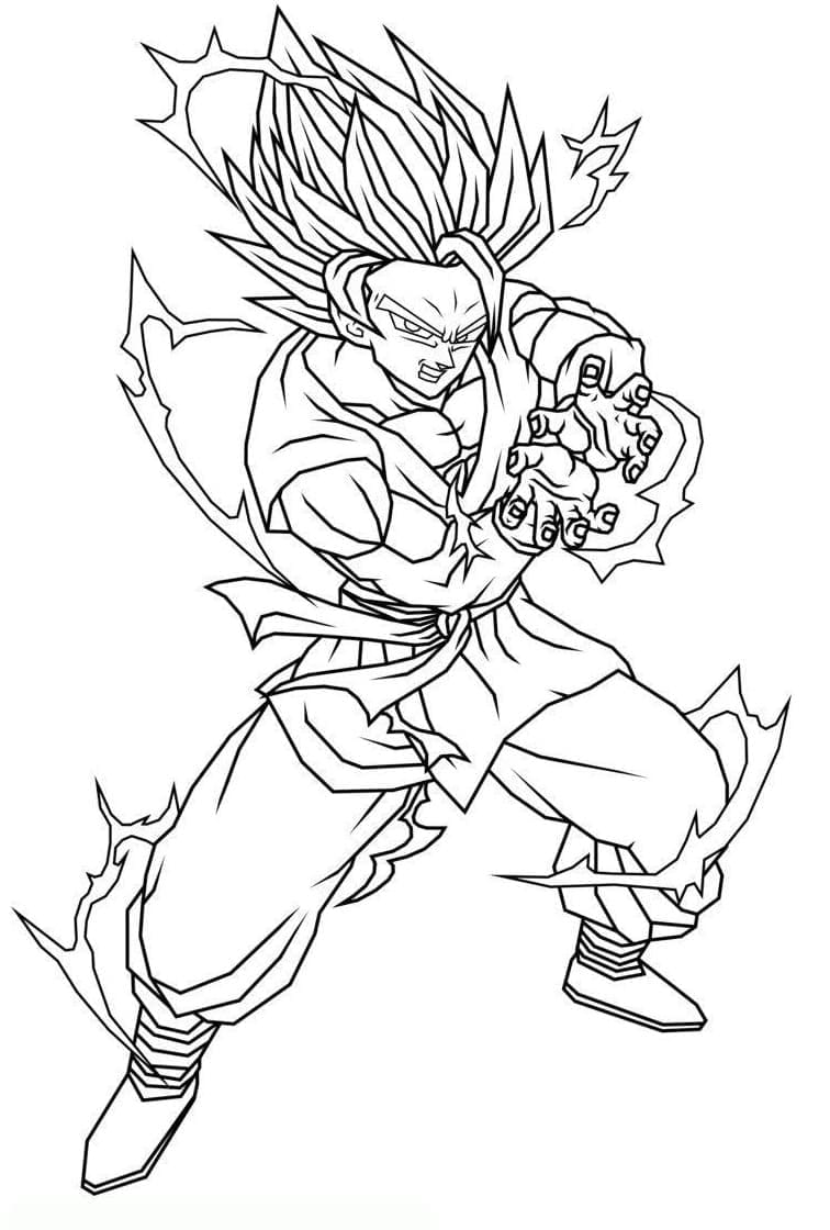 Utrolig Son Goku SSj3 fargelegging