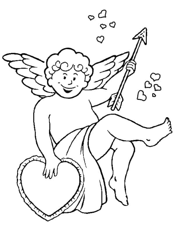 Utskrivbar Valentines Cupido fargelegging