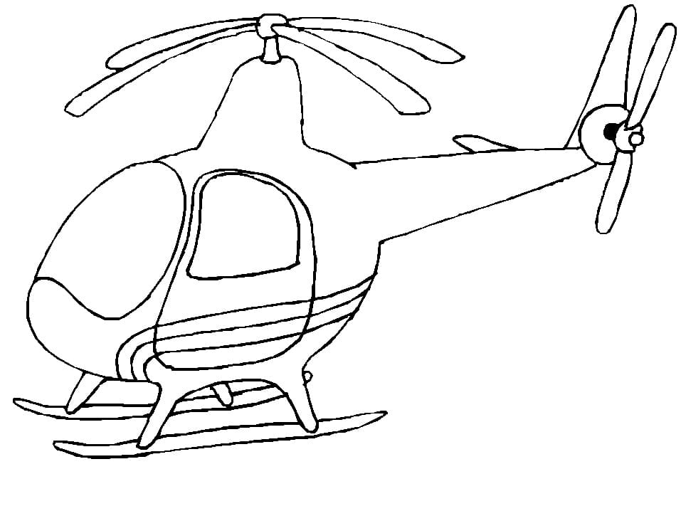 Utskrivbart helikopter for barn fargelegging