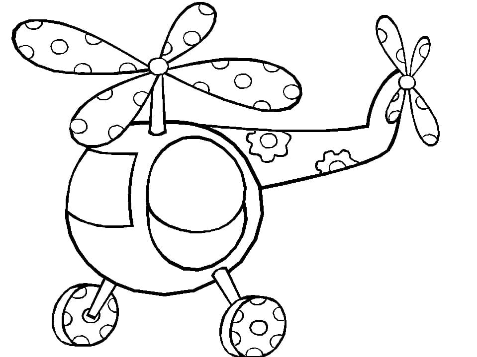 Utskrivbart søtt helikopter for barn fargelegging