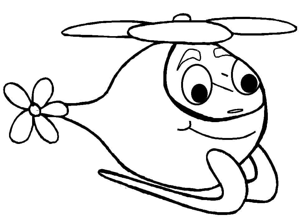 Utskrivbart tegneserie helikopter fargelegging