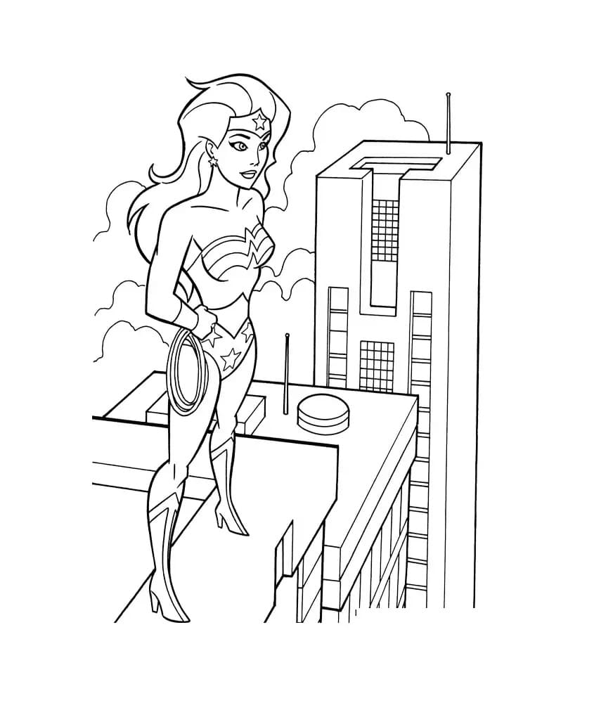 Wonder Woman av Justice League fargelegging