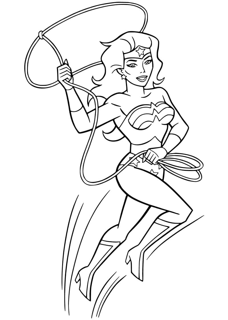 Wonder Woman med Lasso fargelegging