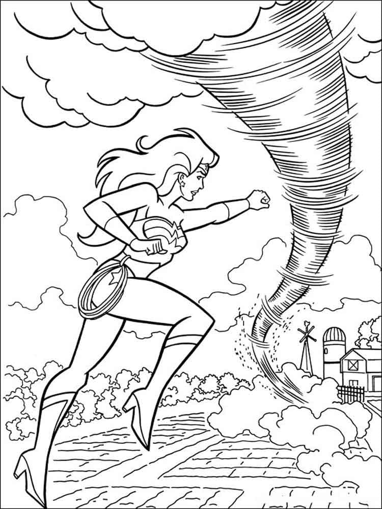 Wonder Woman og Tornado fargelegging
