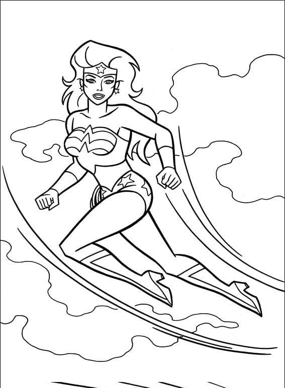 Wonder Woman Som Flyr fargelegging