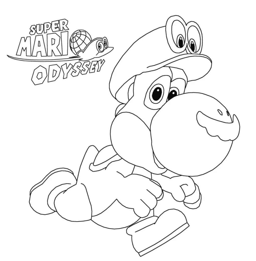 Yoshi i Super Mario Odyssey fargeleggingsside