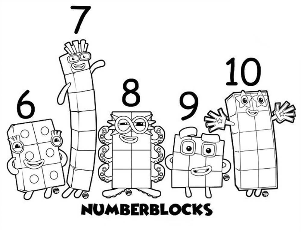 Gratis Numberblocks fargelegging