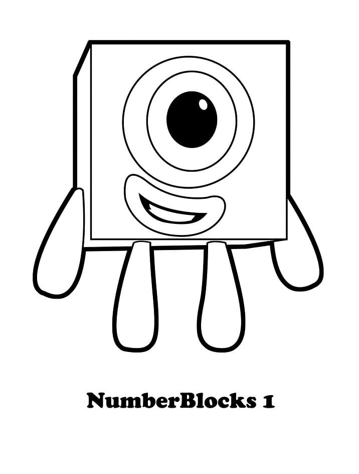 Numberblocks 1 fargeleggingsside