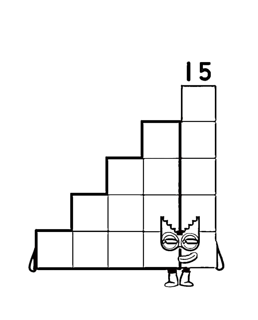 Numberblocks 15 fargelegging