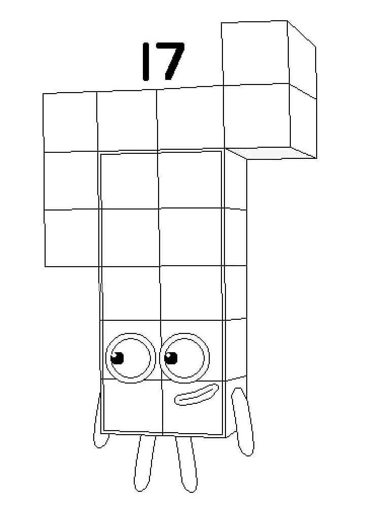 Numberblocks 17 fargeleggingsside