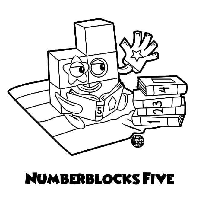 Numberblocks Fem fargeleggingsside