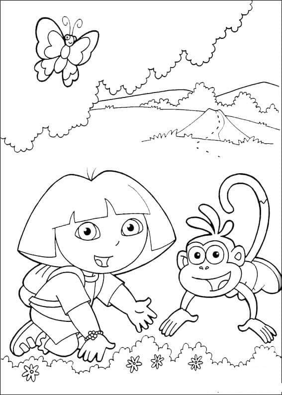 Skriv ut Dora The Explorer fargelegging