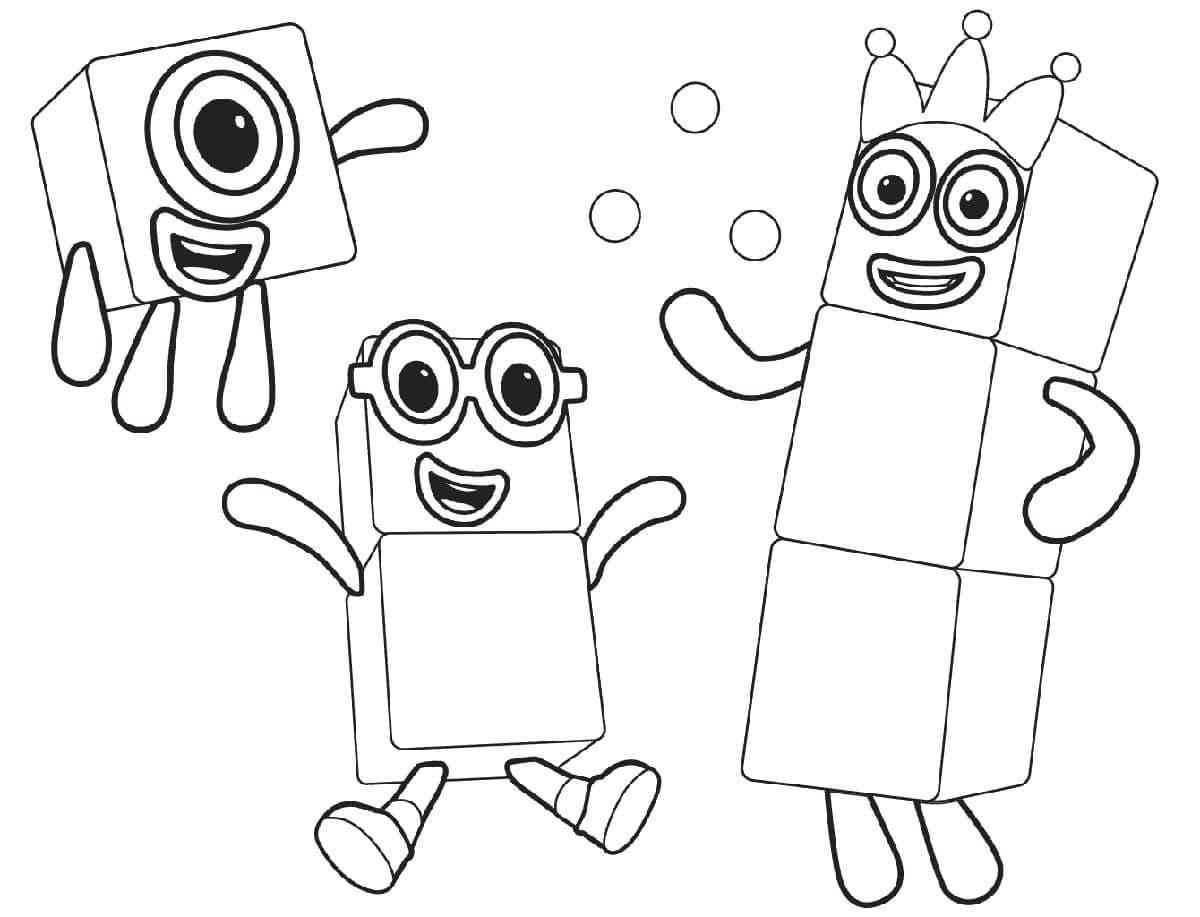 Søt Numberblocks fargeleggingsside