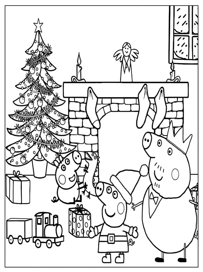 Peppa Gris Jul fargelegging