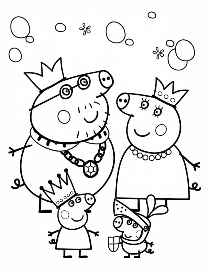 Peppa Gris Kongefamilie fargelegging