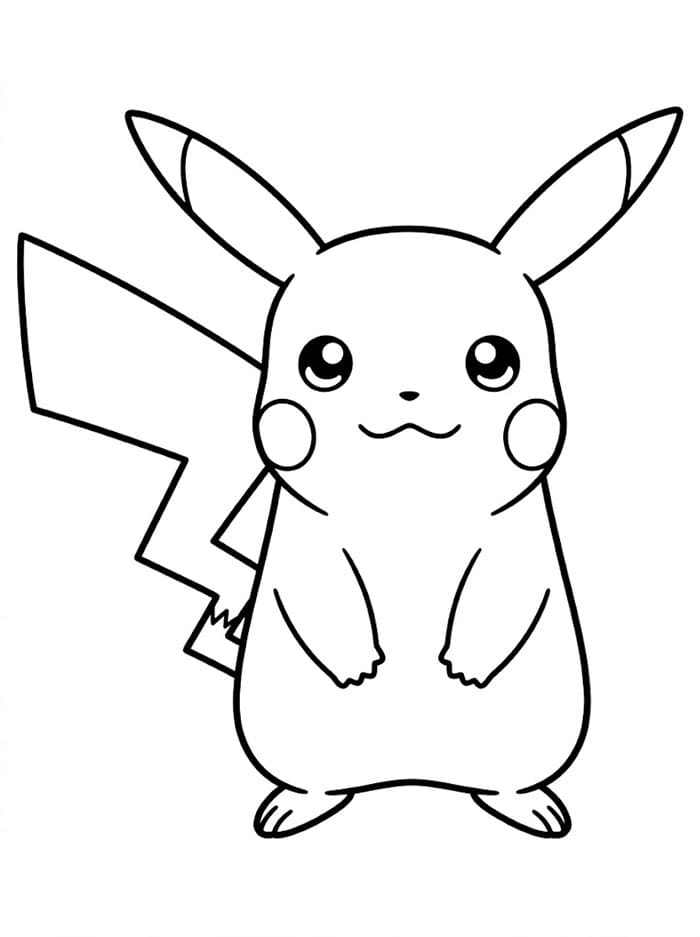 Pikachu Stående fargelegging