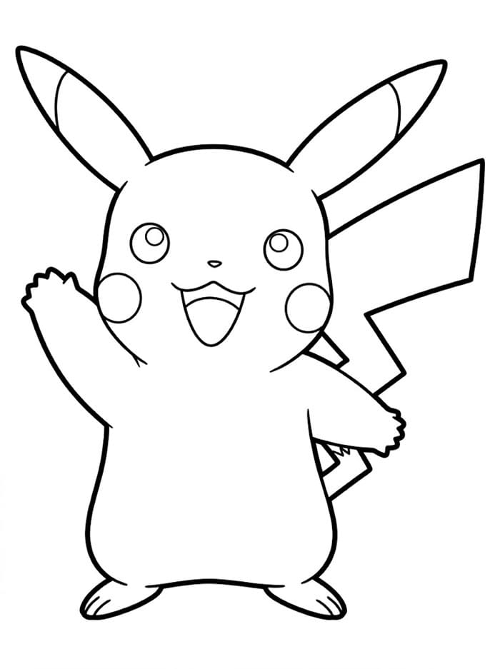 Vennlig Pikachu fargelegging