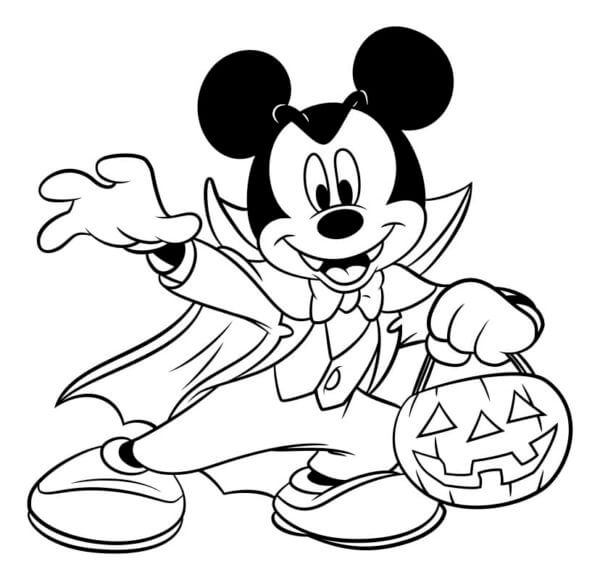 Fanget Mickey Som En Vampyr fargeleggingsside