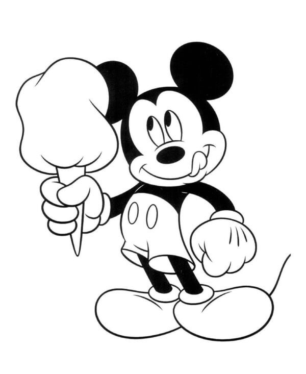 Iskremstørrelse Passer Til Mickey fargeleggingsside