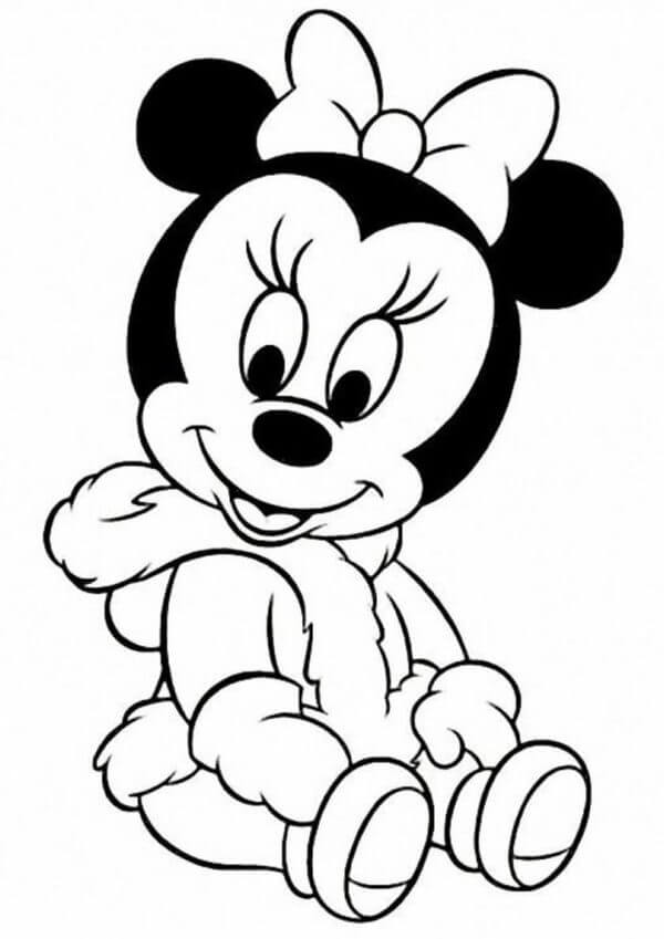 Lille Minnie Mouse Sitter fargeleggingsside