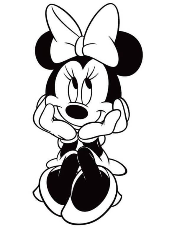 Søte Minnie Mouse fargeleggingsside