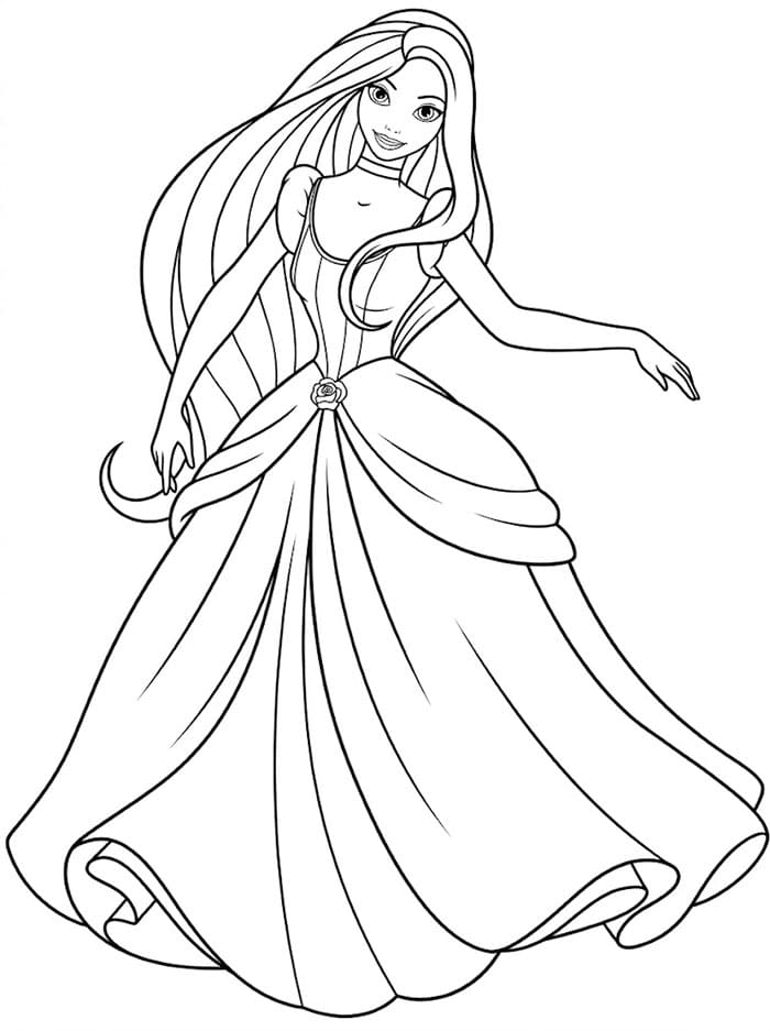 Prinsessen Poserer fargeleggingsside