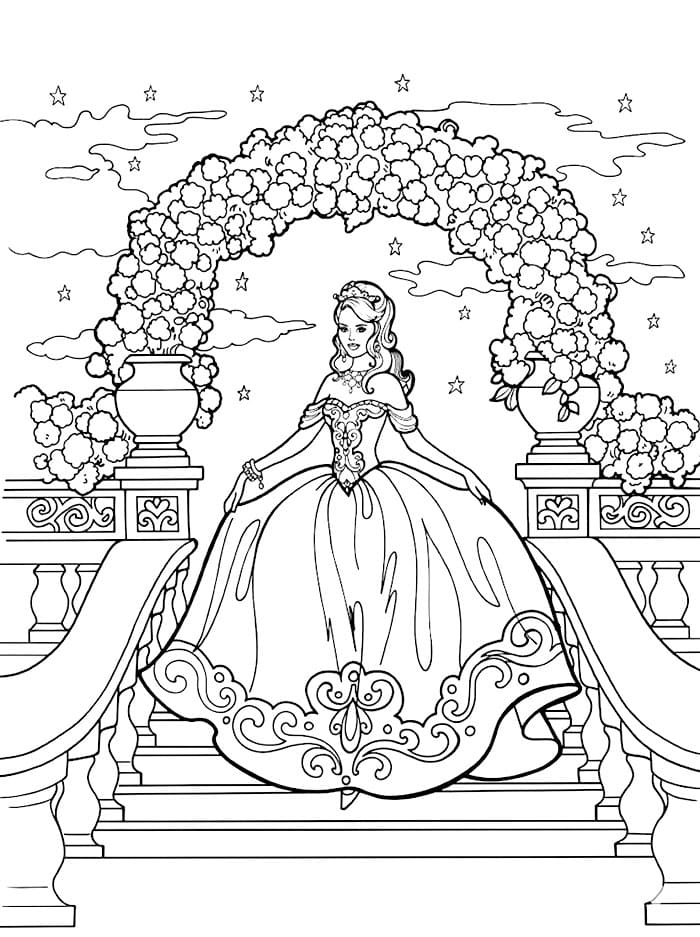 Vakker Prinsesse fargeleggingsside