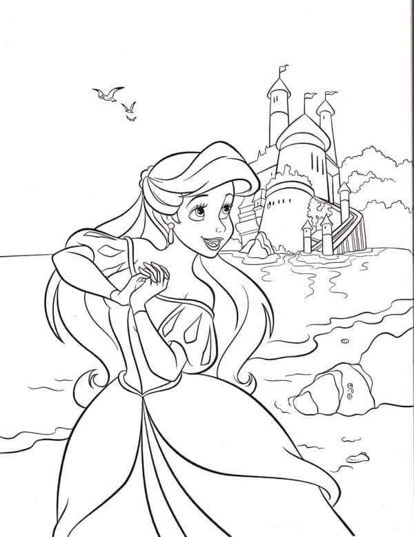Ariel Med Slottet fargelegging