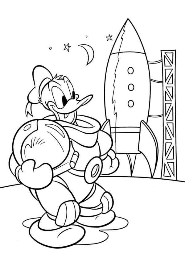 Astronauten Donald Duck fargelegging
