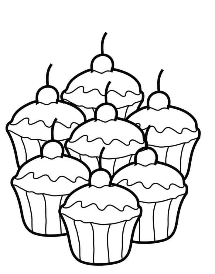 Cupcake Sett fargeleggingsside