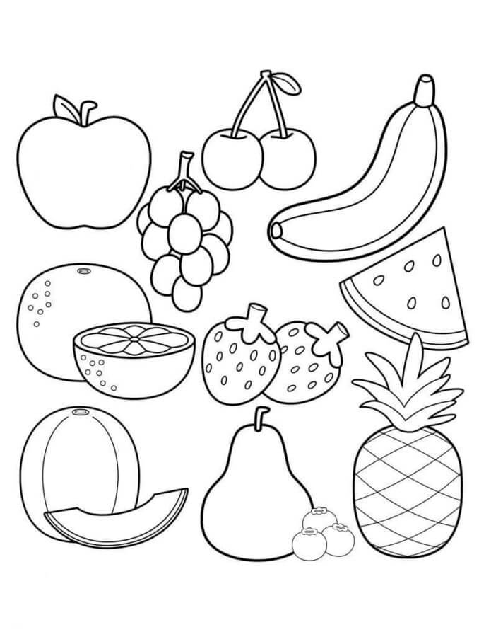 Deilige Frukter Og Bær fargeleggingsside