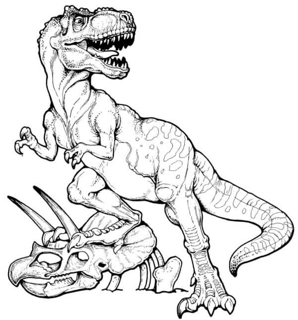 Den Hensynsløse Tyrannosaurus Rex fargeleggingsside