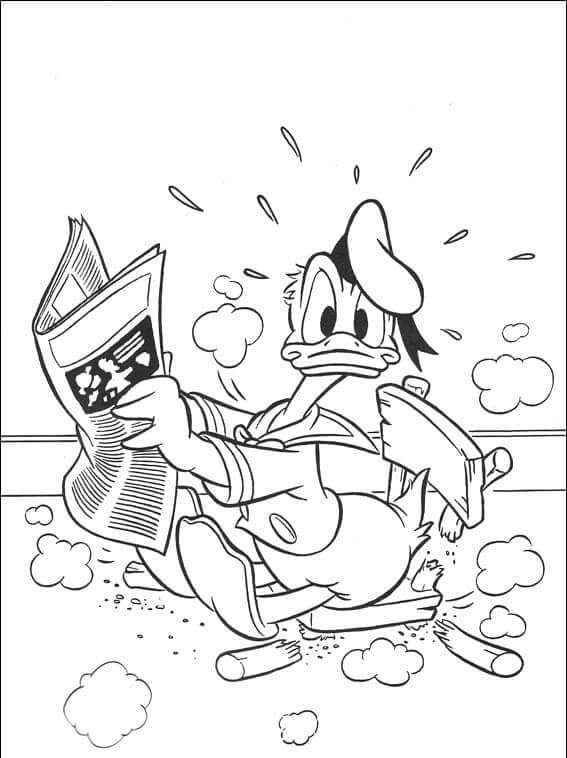 Donald Duck Klarte Ikke å sitte På En Stol fargelegging
