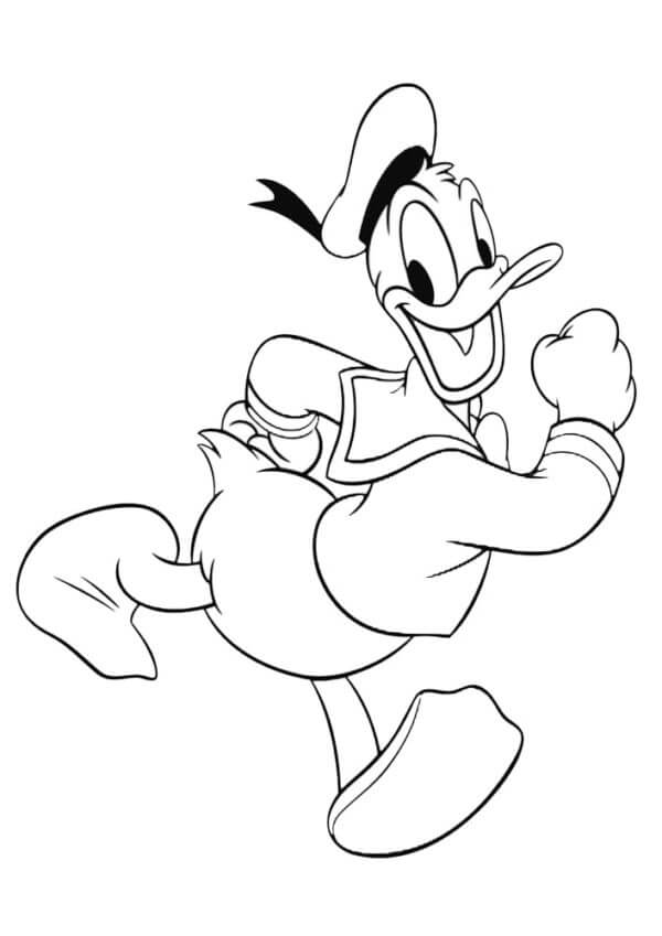 Donald Duck Løper fargeleggingsside