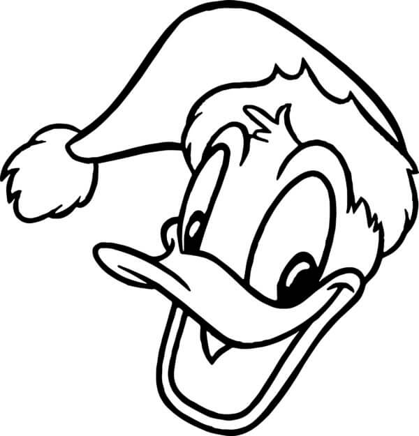 Donald Duck i Julehatt fargeleggingsside