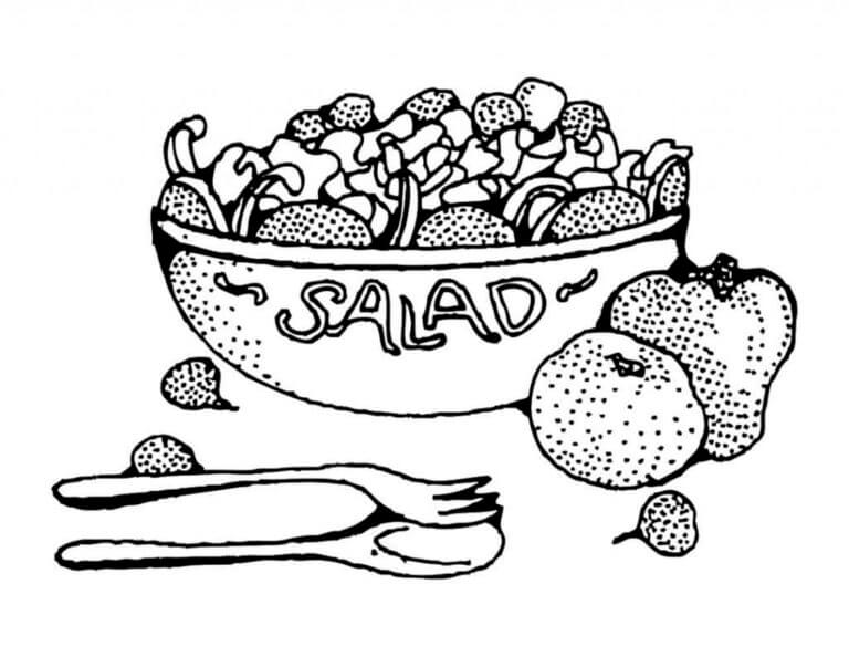 En Skål Salat fargeleggingsside