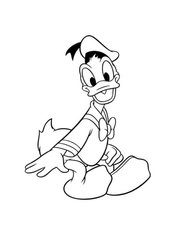 Enkel Donald Duck fargeleggingsside