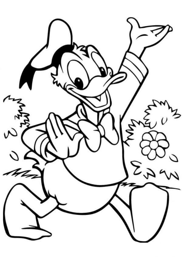 Glad Donald Duck Går fargeleggingsside
