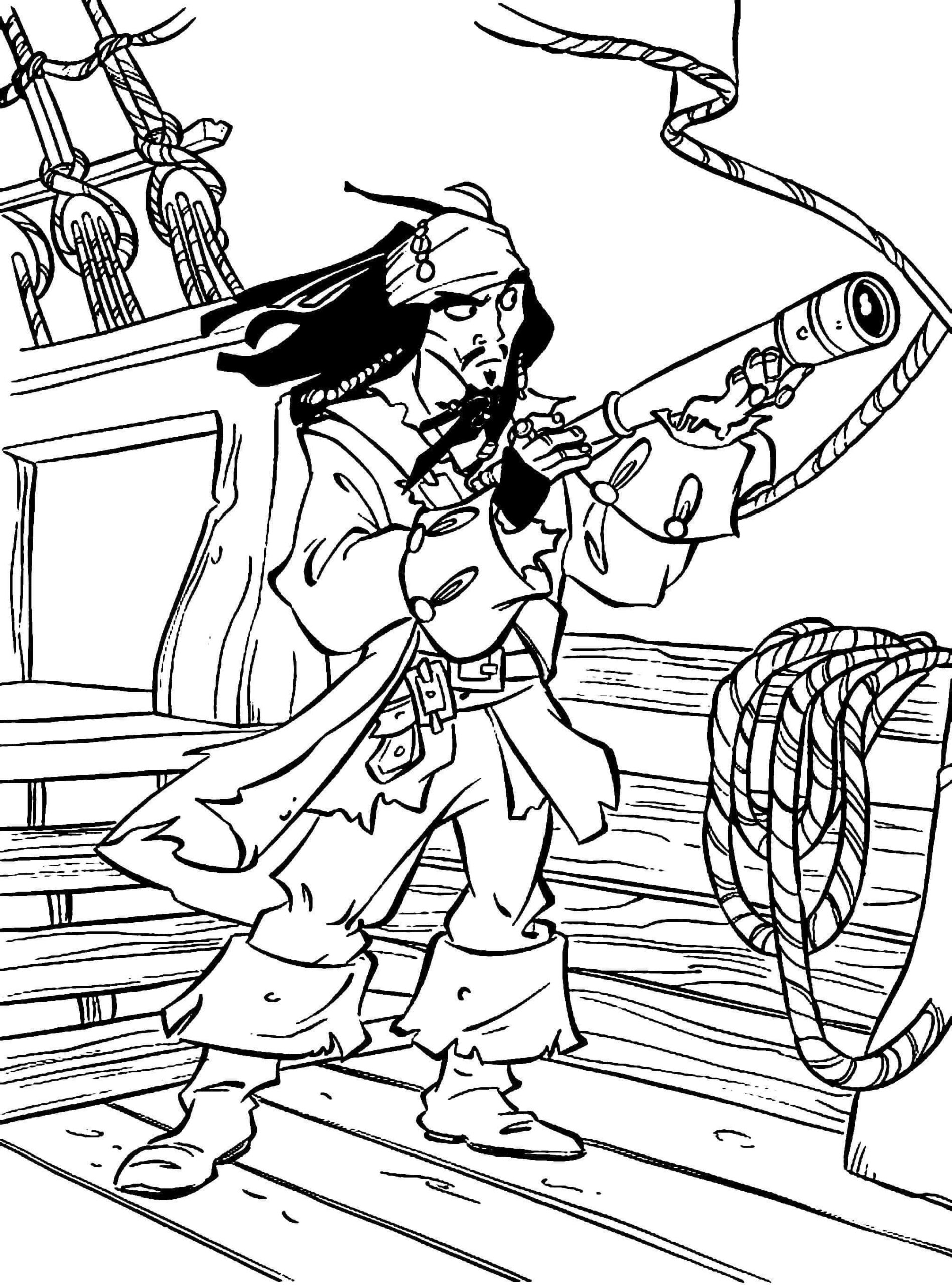 Jack Sparrows Klare Skudd fargeleggingsside