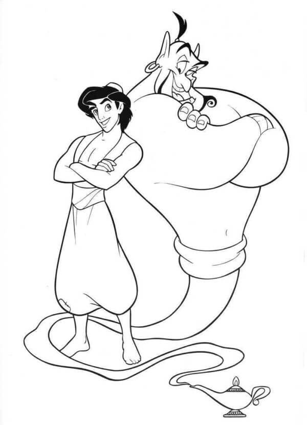 Jean Og Aladdin fargeleggingsside
