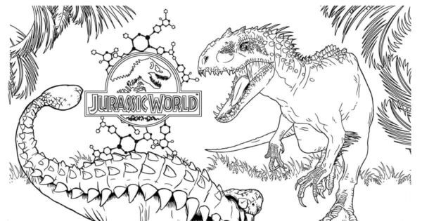 Jurassic Verden Full Av Dinosaurer fargeleggingsside