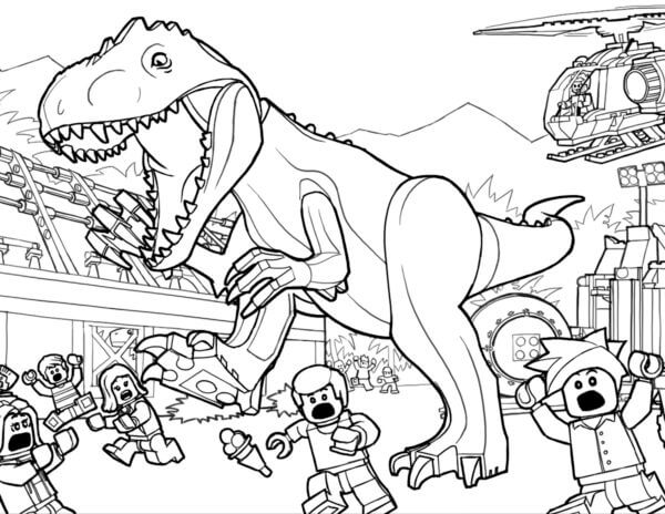 Lego Tyrannosaurus Rex Angriper Lego city fargeleggingsside