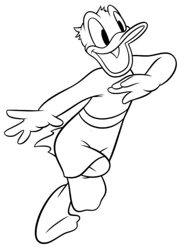 Lykke Til Med Donald Duck-Hopping fargeleggingsside
