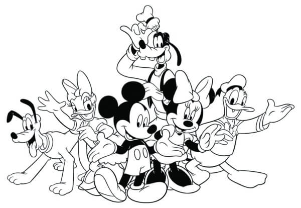 Mickey-Familien fargelegging