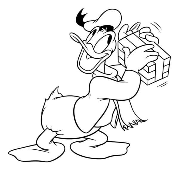 Morsom Donald Duck Holder Gaveeske fargeleggingsside