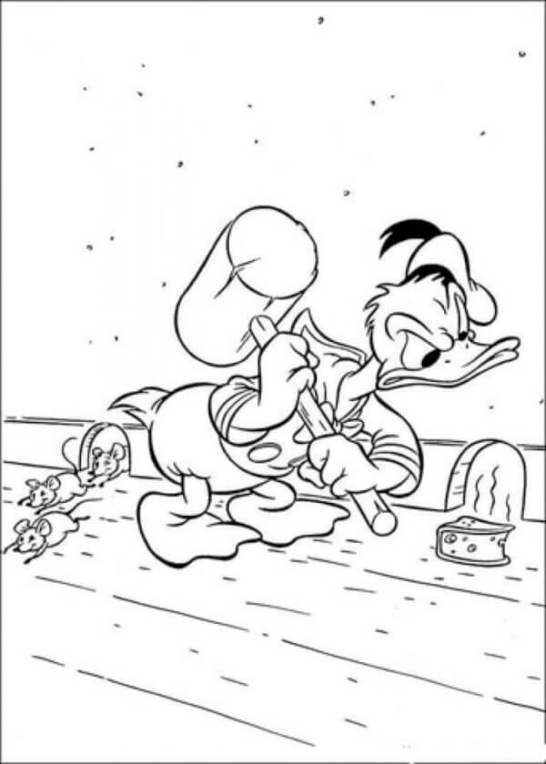 Morsom Donald Duck Musejakt fargeleggingsside