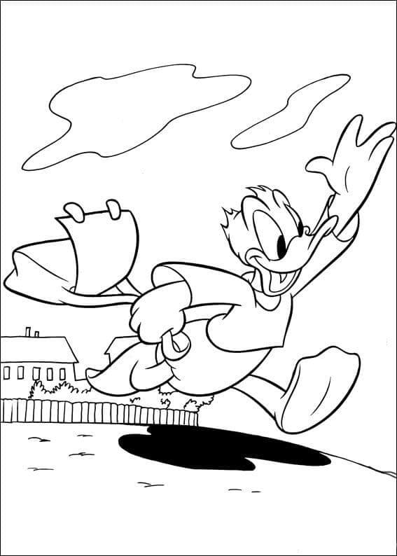 Morsom Donald Duck Som Løper fargeleggingsside