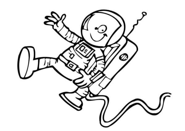 Munter Astronaut i Verdensrommet fargeleggingsside