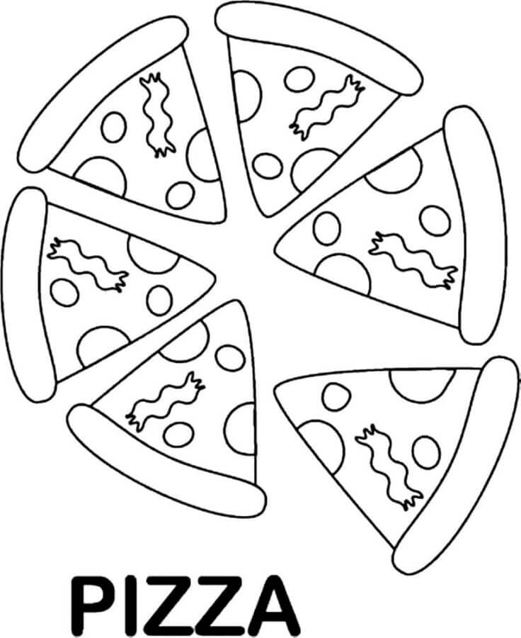 Pizza i Biter fargeleggingsside
